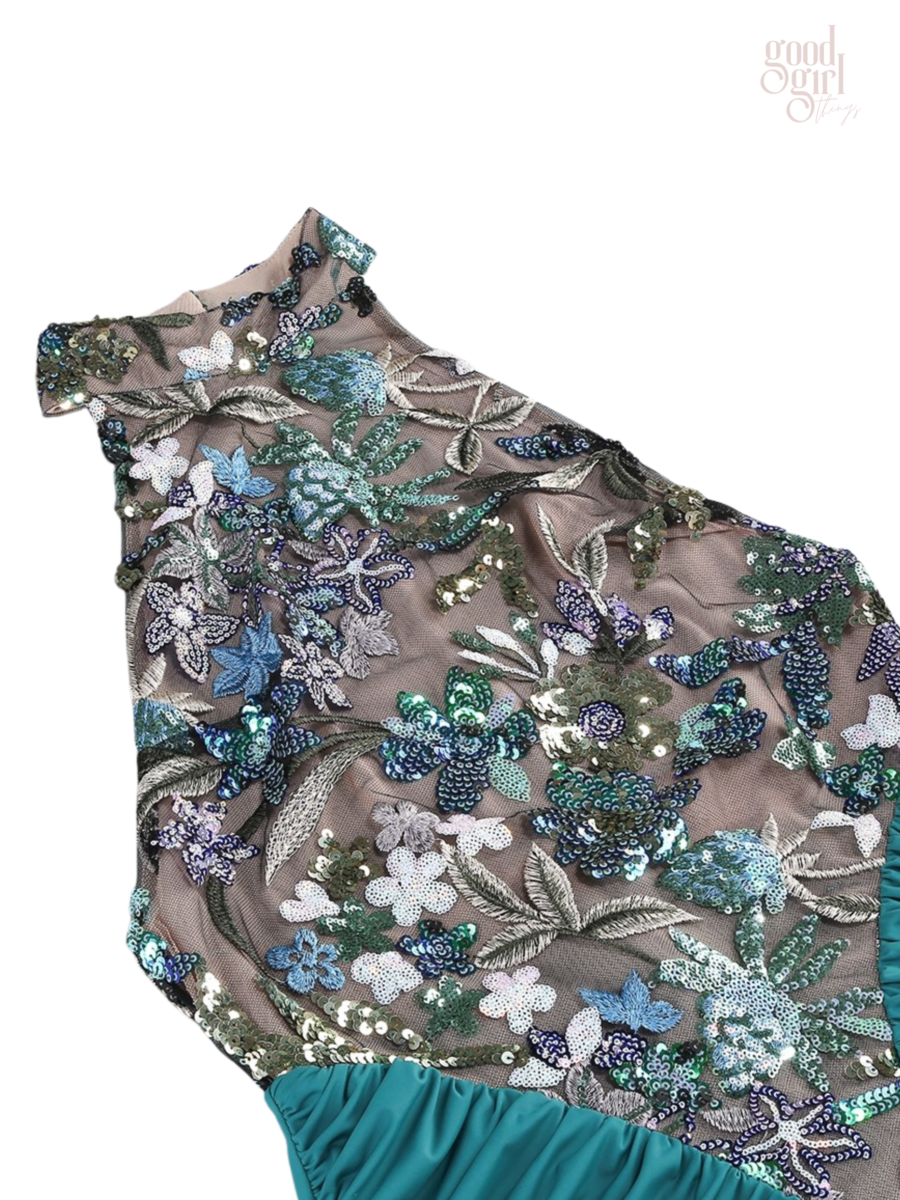 Natalia Sequin Halter Gown