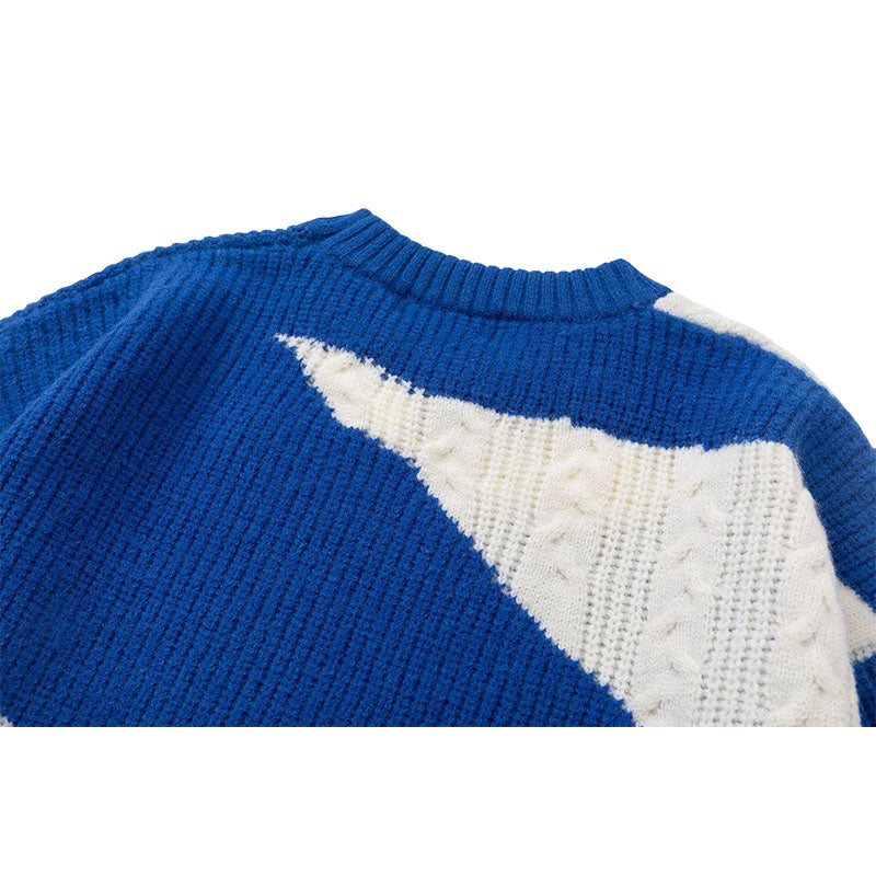 Irregular Color-blocked Design Pullover