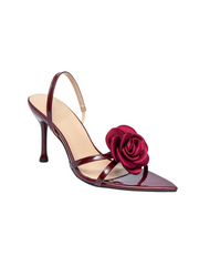 Nour Slingback Heels with Satin Rose