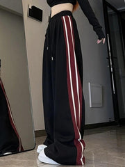 Contrast Side Stripe Baggy Sweatpants