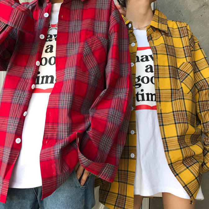 90s Kids Shirt in Plaid Check