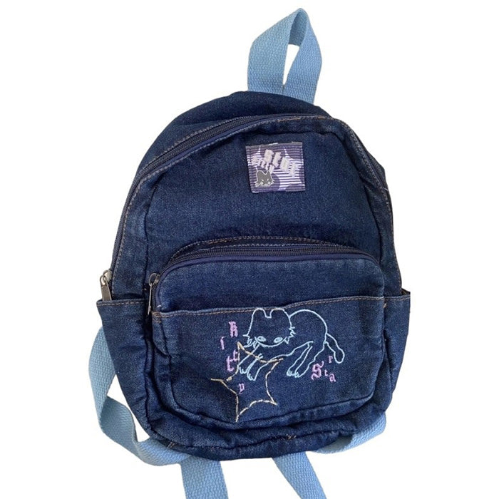 90's Aesthetic Denim Backpack