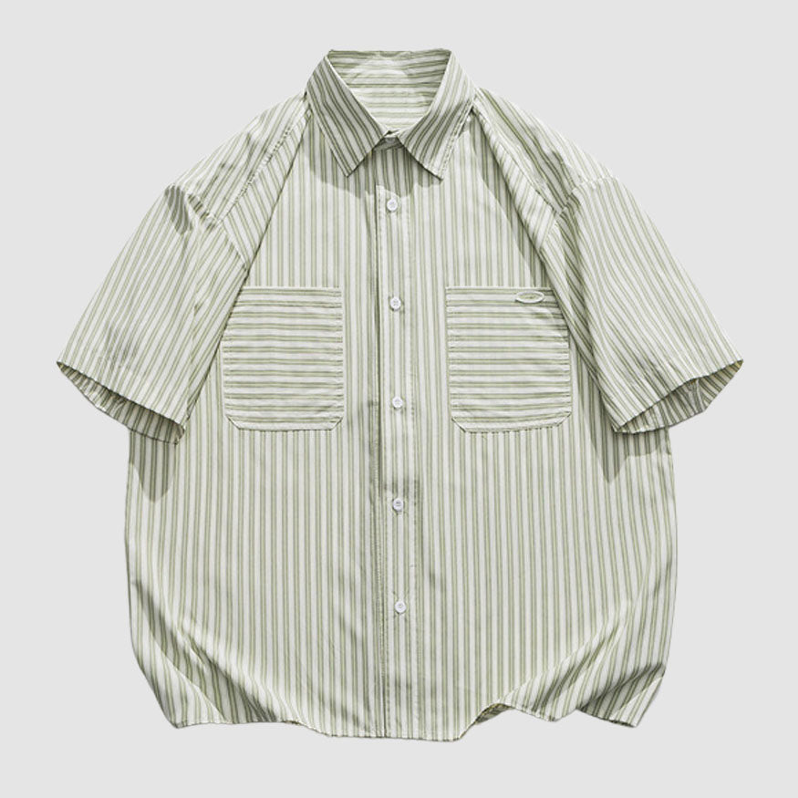 Striped Patch Pocket Shirts