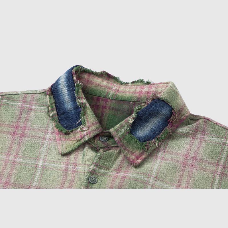 Vintage Gradient Plaid Shirts