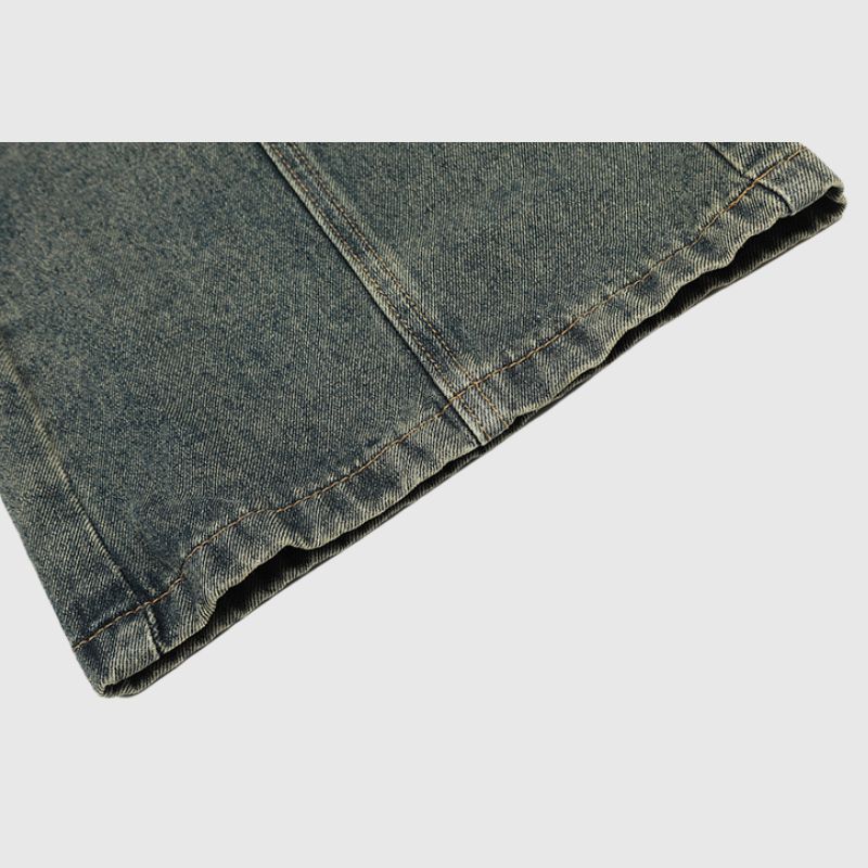 Belt-Paneled Cargo Jeans