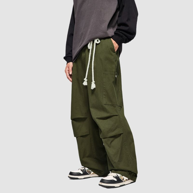 Lace-up Wide Leg Cargo Pants