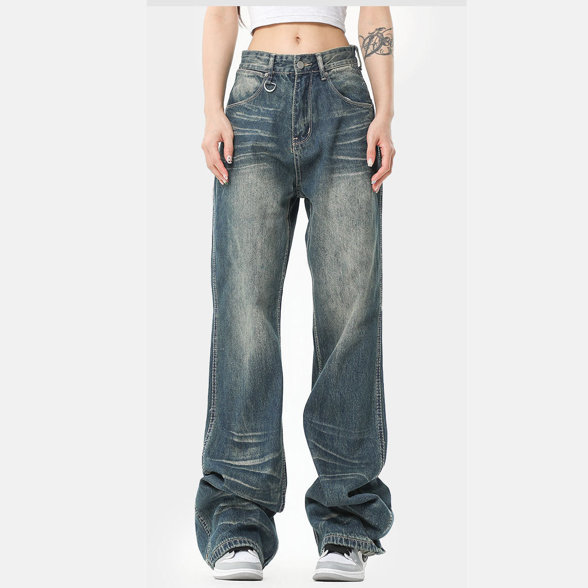 Vintage Straight Distress Jeans