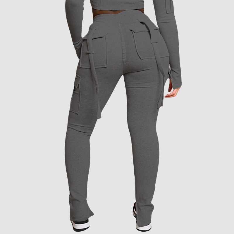 Drawstring Slit Cargo Pant