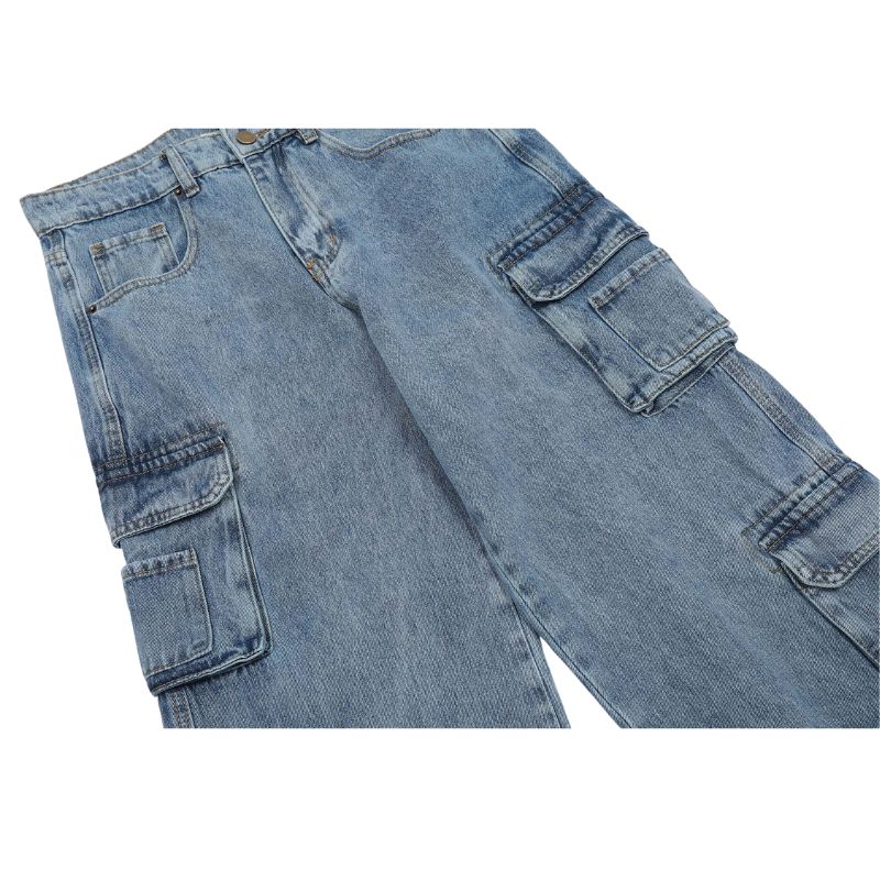 Vintage Straight Leg Patch Pocket Jeans