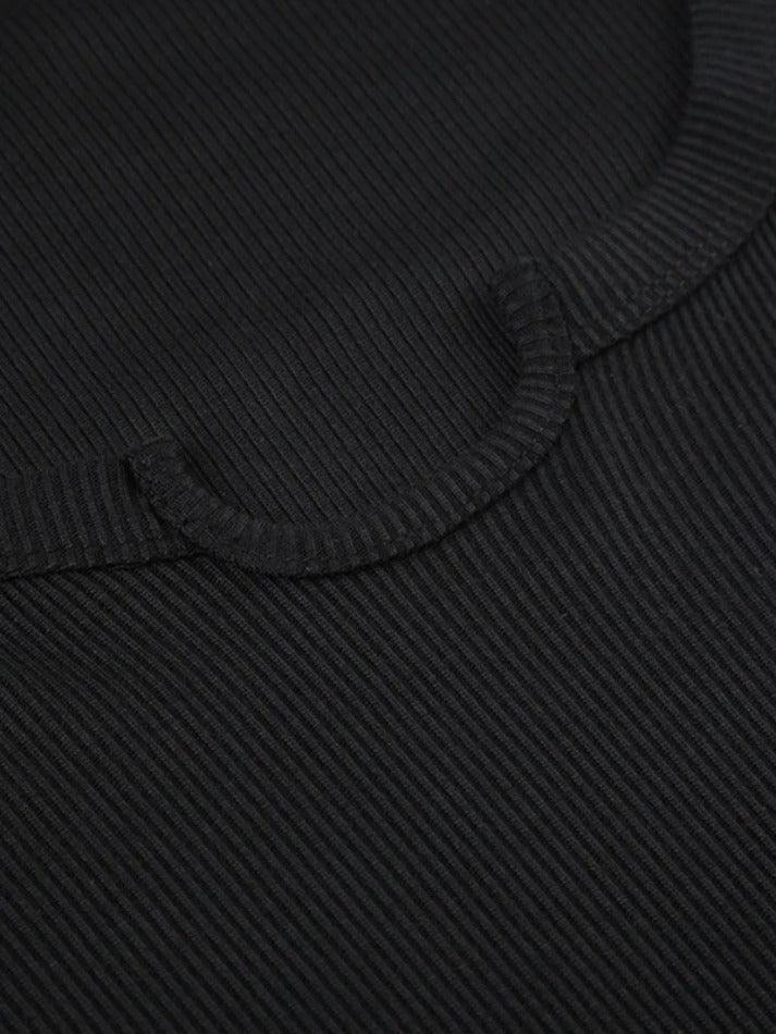 Solid Notch Neck Slim Long Sleeve Knit