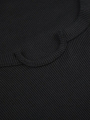 Solid Notch Neck Slim Long Sleeve Knit