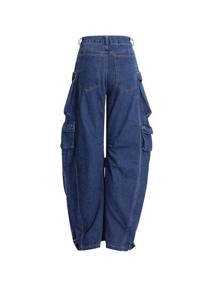 Washed Multi Pocket Cargo Jeans