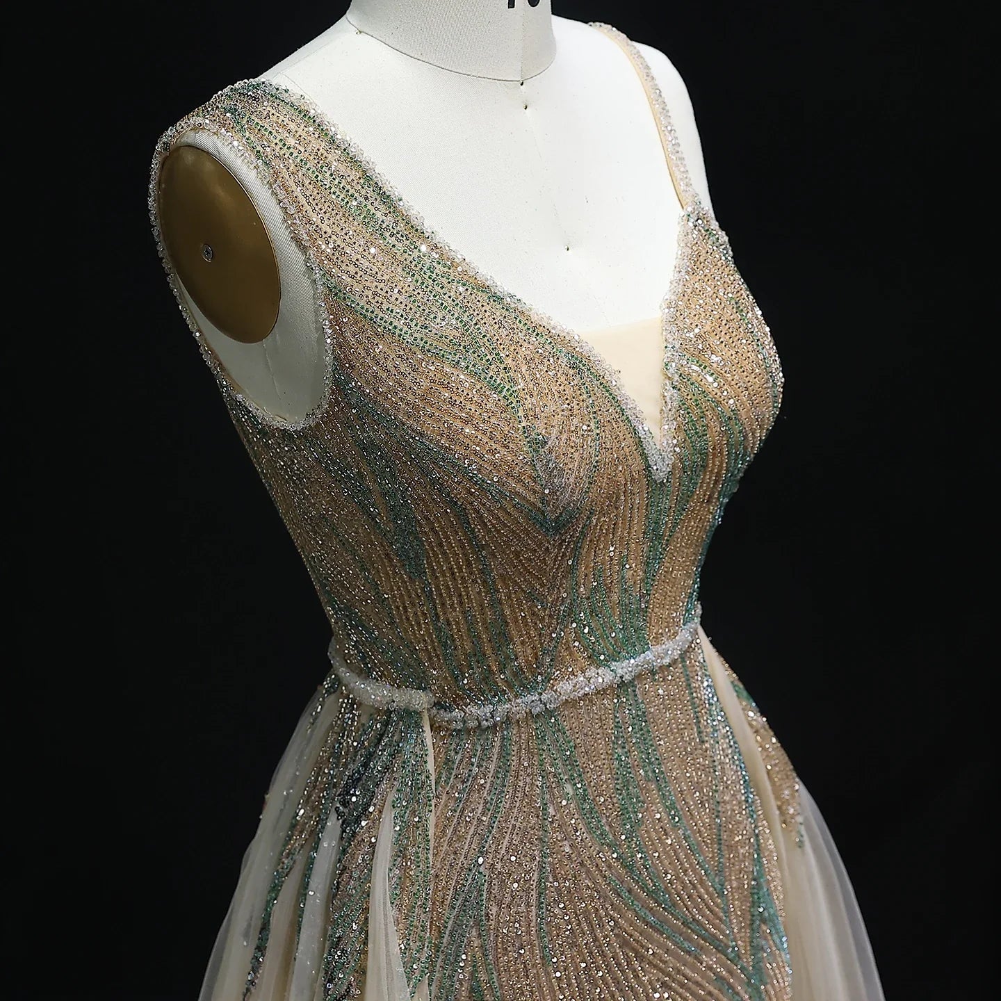 Dusty Champagne Pink Evening Dresses with Overskirt