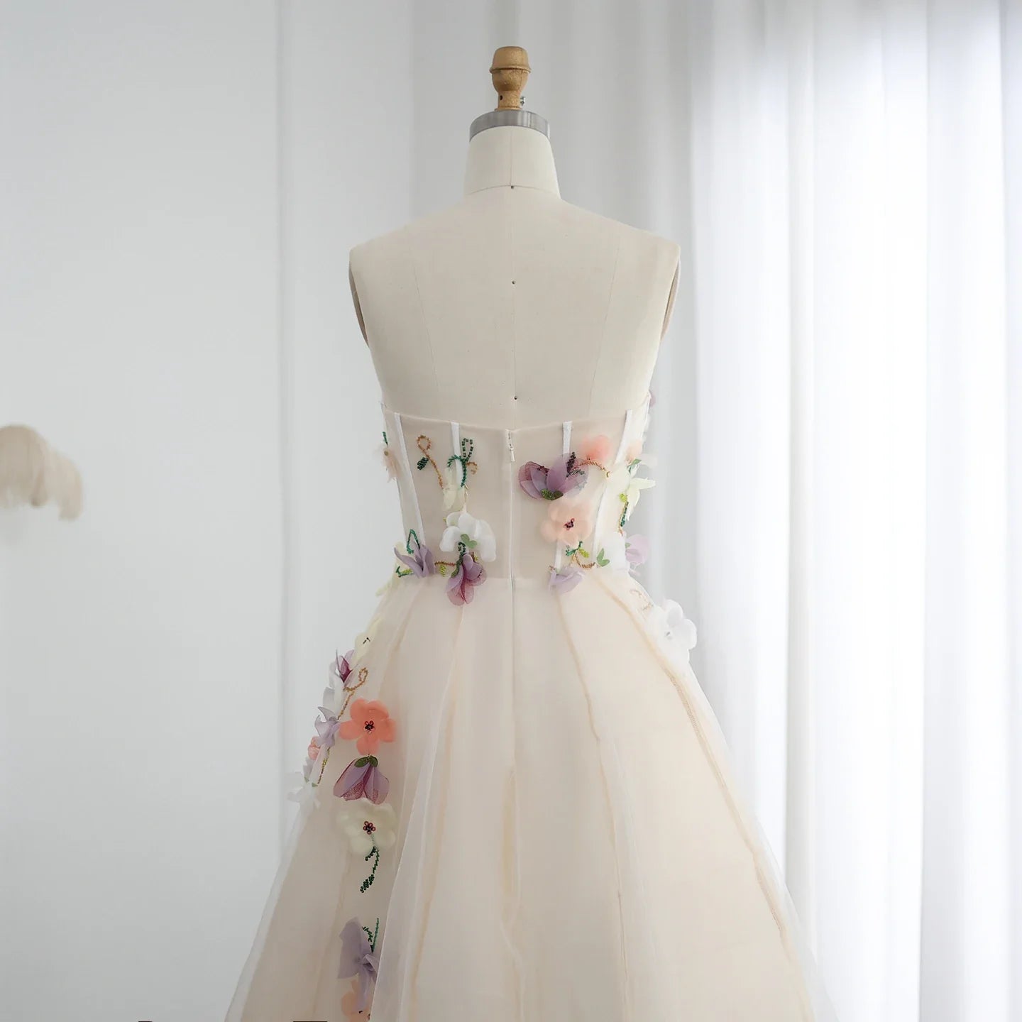 3D Flowers Sweetheart A-line Evening Dresses
