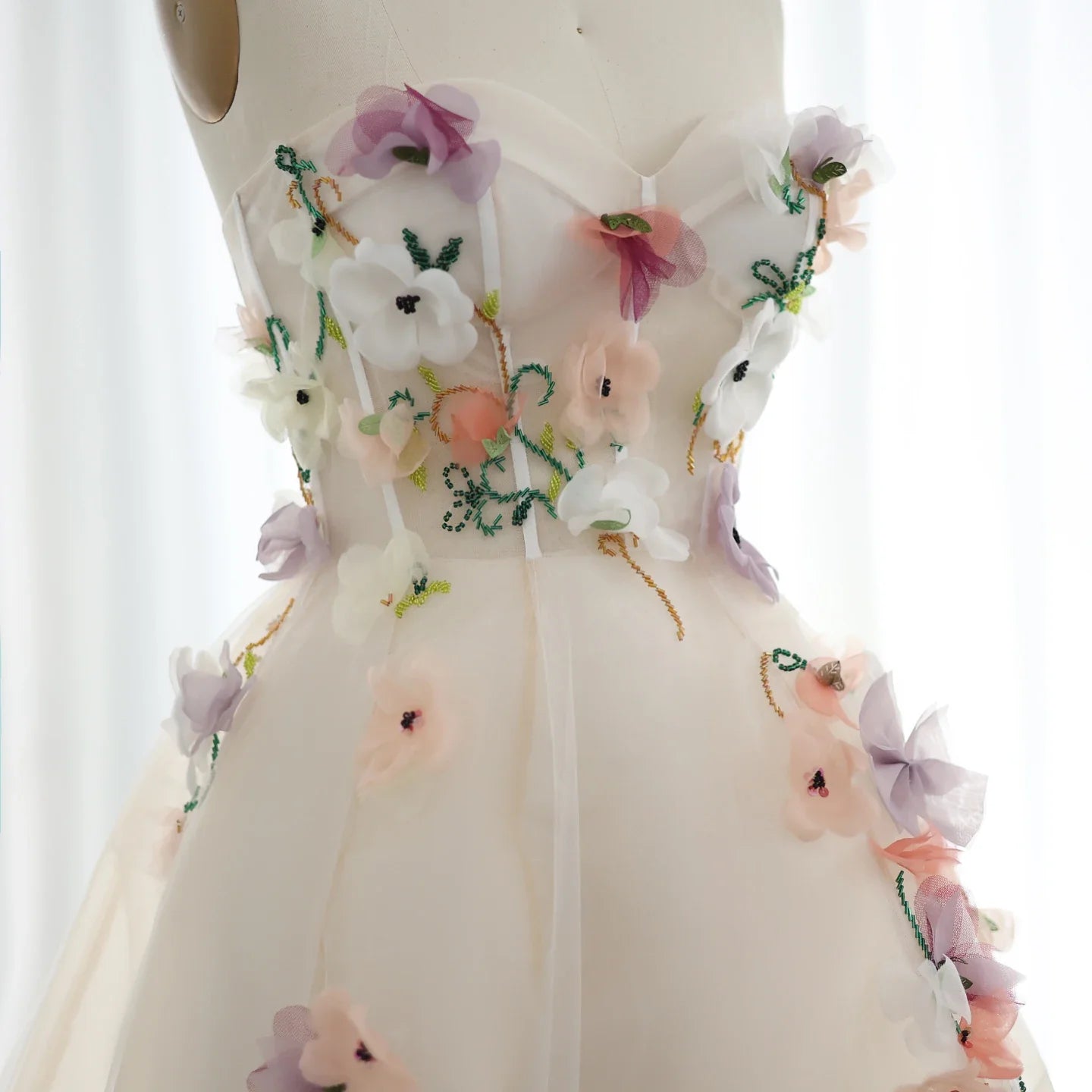 3D Flowers Sweetheart A-line Evening Dresses