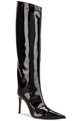 Black High Fashion Metallic Knee High Boots
