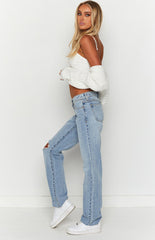 A 99 Rhonda Blue Rip Low Straight Jean