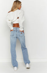 A 99 Rhonda Blue Rip Low Straight Jean