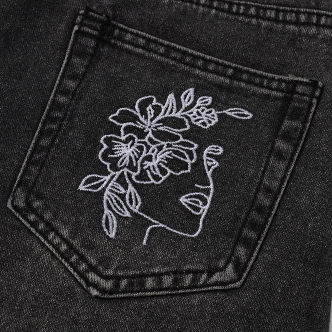 Aesthetic Outlines Embroidery Shorts