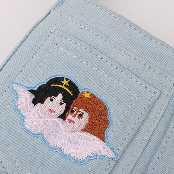 Angel Embroidery Baguette Bag