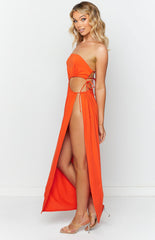 Annika Butterscotch Side Split Maxi Dress