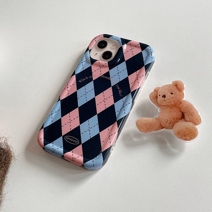 Argyle Bear PopSocket iPhone Case