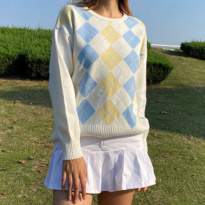 Argyle Check Pullover