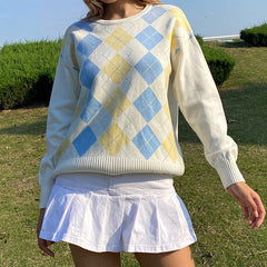 Argyle Check Pullover