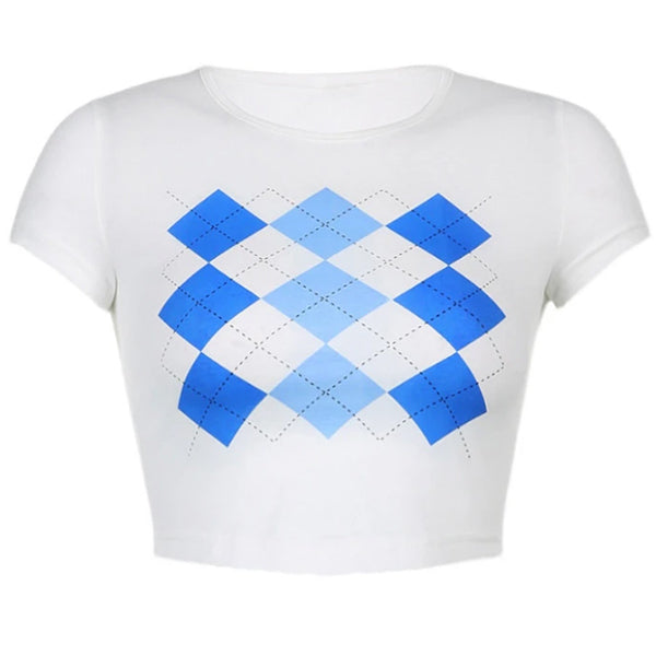 Argyle Pattern Crop Top