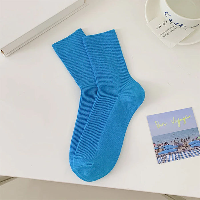 Baby Blue Ribbed Socks