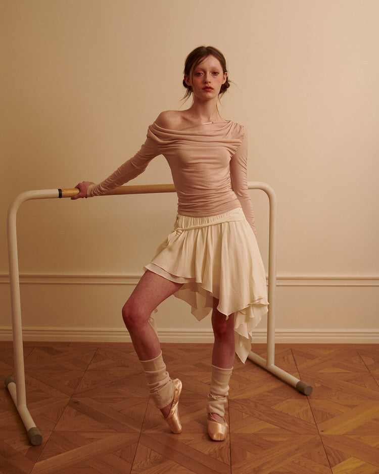 Balletcore Asymmetrical Mid Skirt