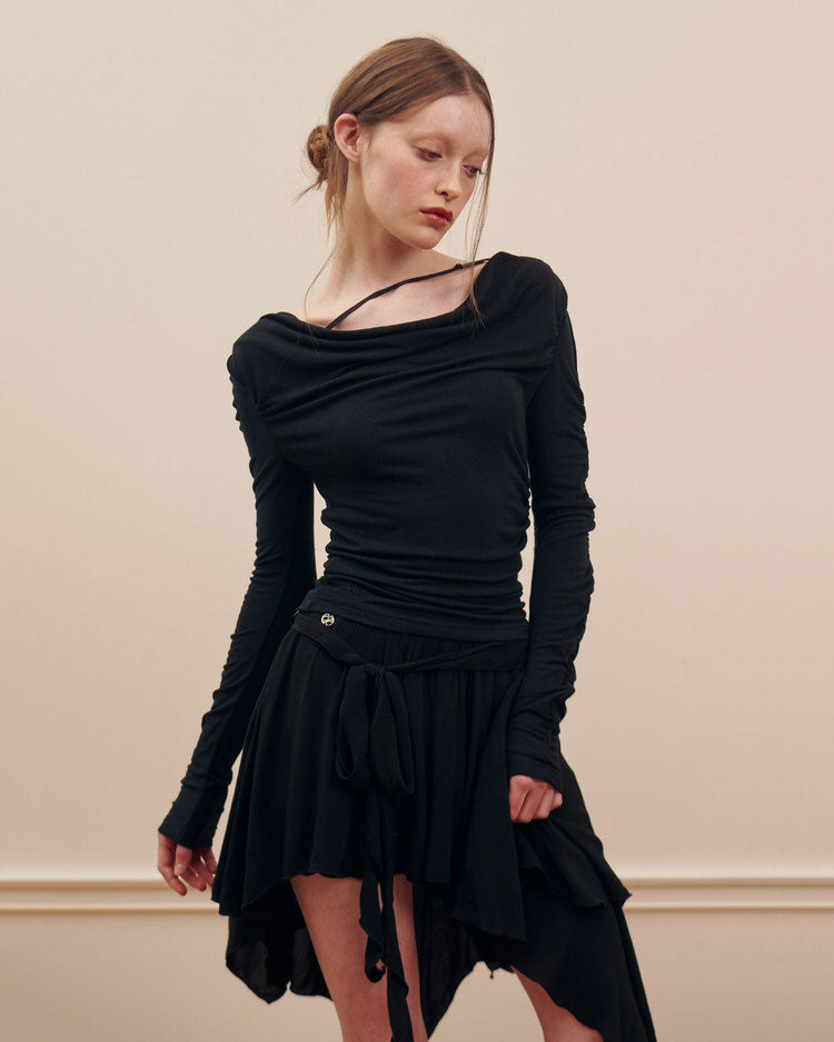 Balletcore Asymmetrical Mid Skirt