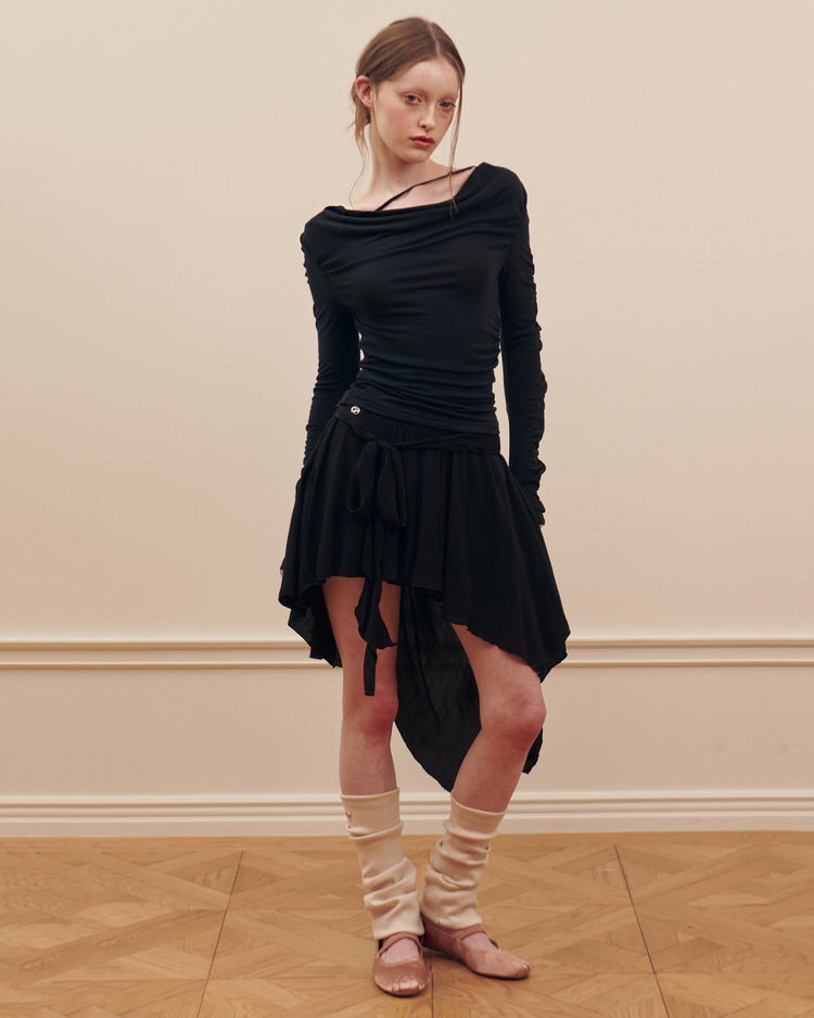 Balletcore Asymmetrical Mid Skirt