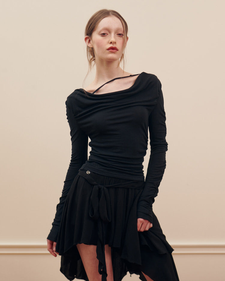 Balletcore Asymmetrical Mid Skirt