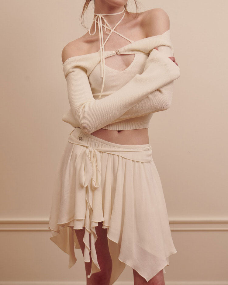 Balletcore Asymmetrical Mid Skirt