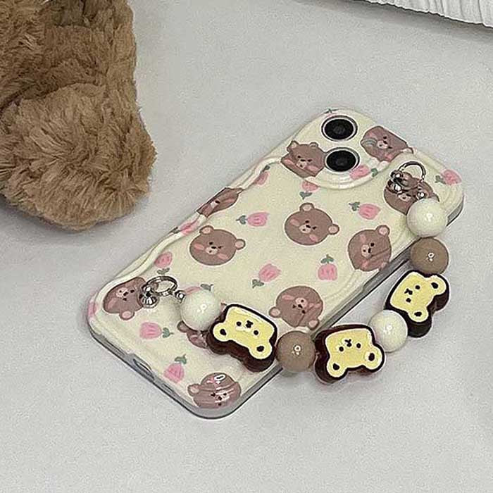 Bear Beaded Chain iPhone Case