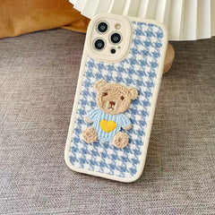 Bear Embroidered iPhone Case