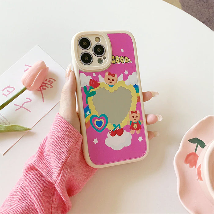 Bear Heart Mirror iPhone Case