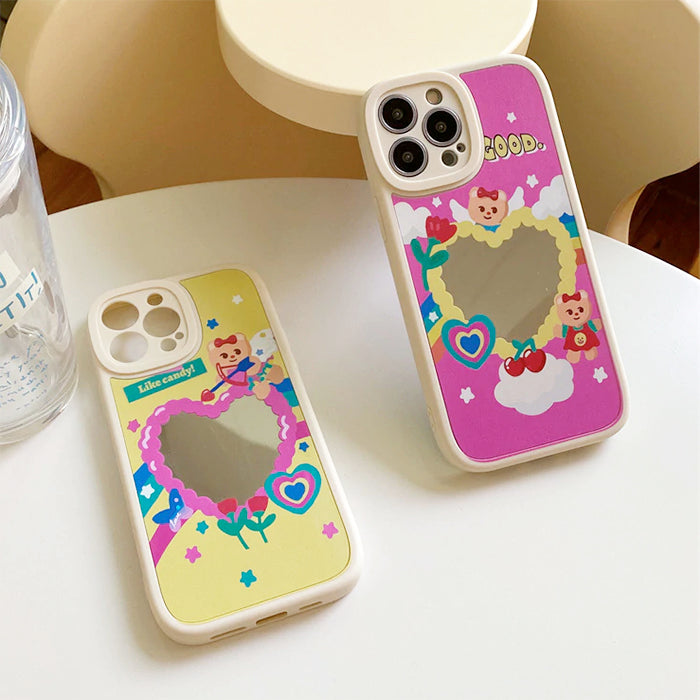 Bear Heart Mirror iPhone Case