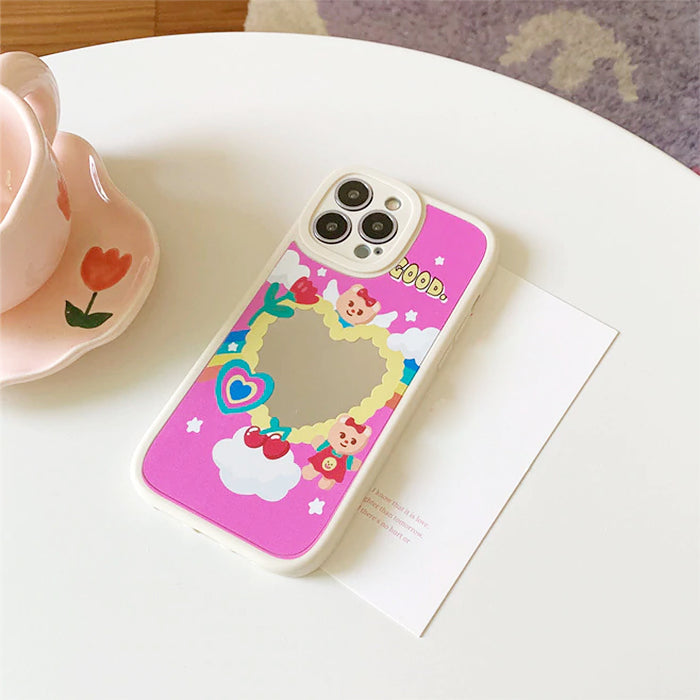 Bear Heart Mirror iPhone Case