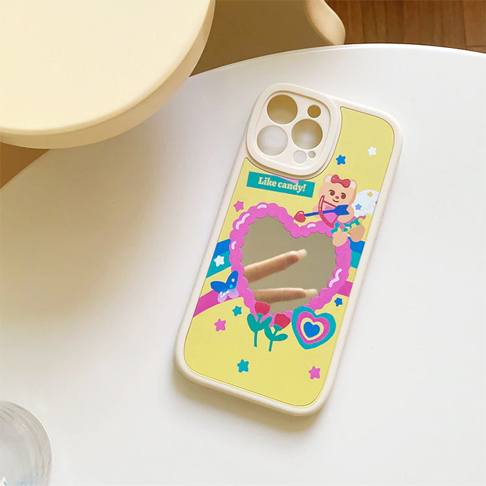 Bear Heart Mirror iPhone Case