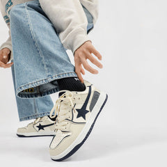 Beige & Navy Shooting Star Sneakers