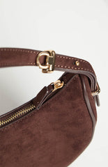 Billini Halo Chocolate Suede Shoulder Bag