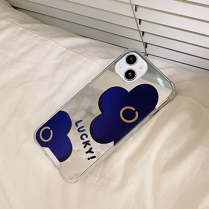 Blue Flower Mirror iPhone Case