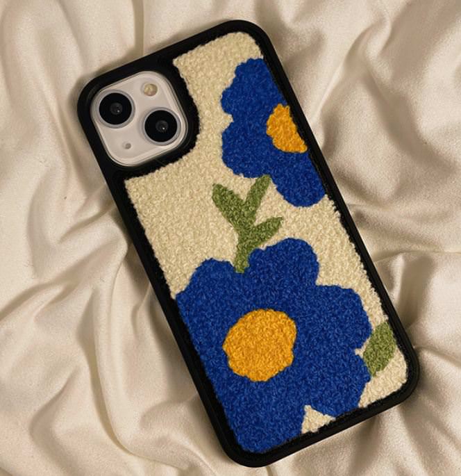 Blue Flower Teddy iPhone Case