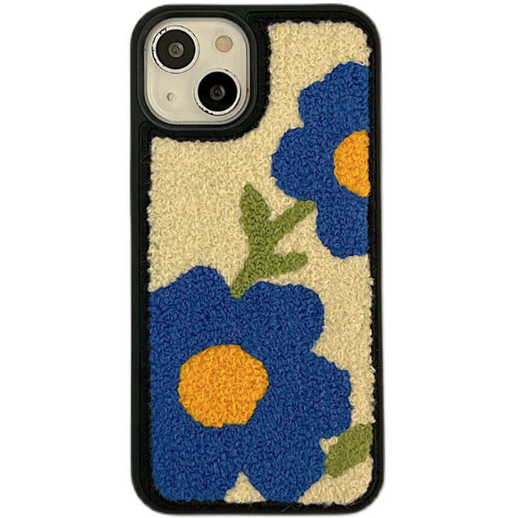 Blue Flower Teddy iPhone Case