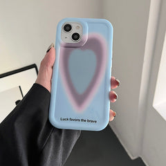 Blue Gradient Heart iPhone Case