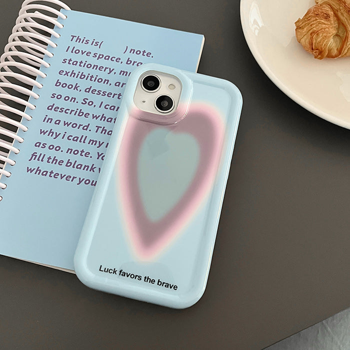 Blue Gradient Heart iPhone Case