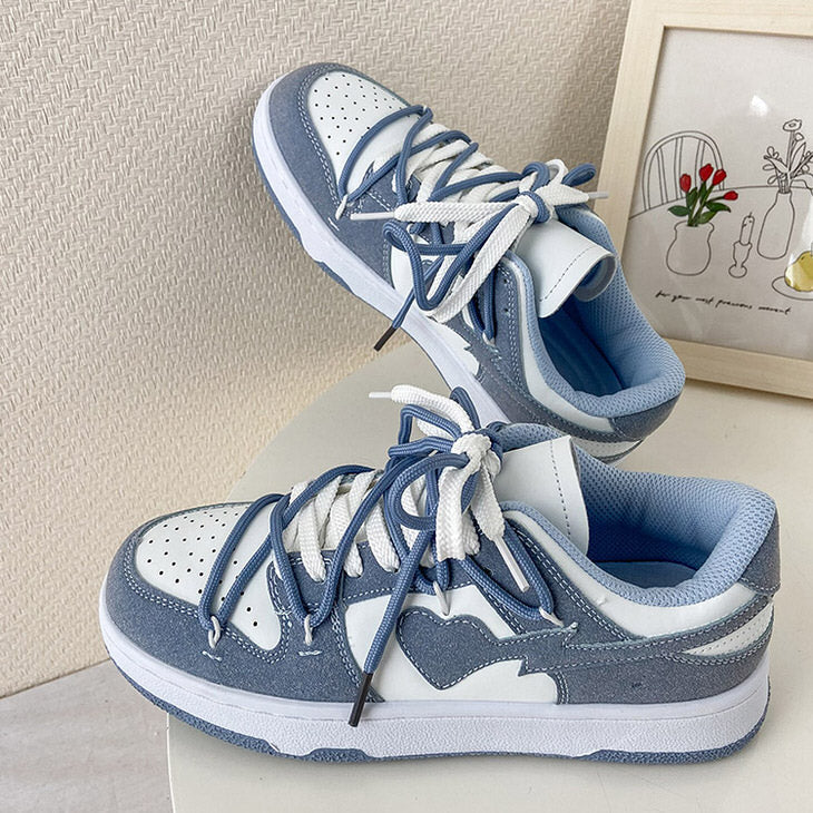 Blue Heart Aesthetic Sneakers