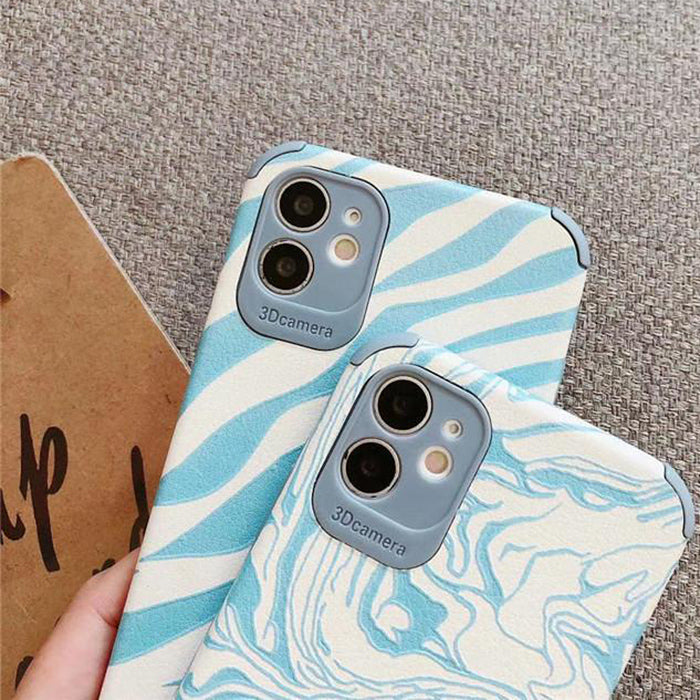 Blue Zebra Print iPhone Case